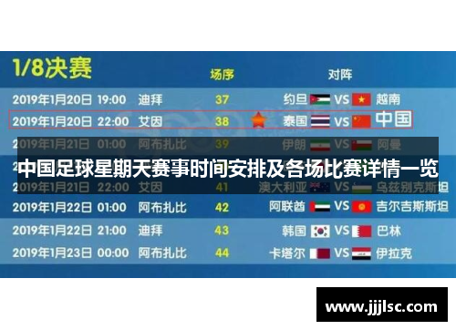 中国足球星期天赛事时间安排及各场比赛详情一览